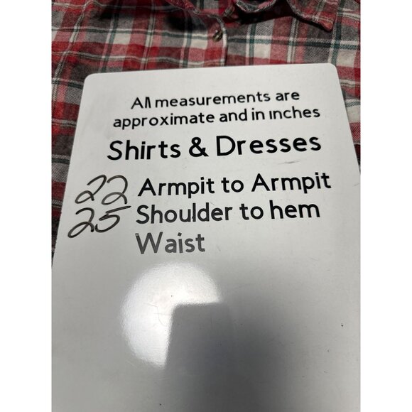 Brandy Melville Red & Green Plaid Button-Up Flannel Shirt One Size - Picture 8 of 8